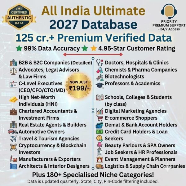 India Business Database 2026 – Updated Pan-India Business Directory